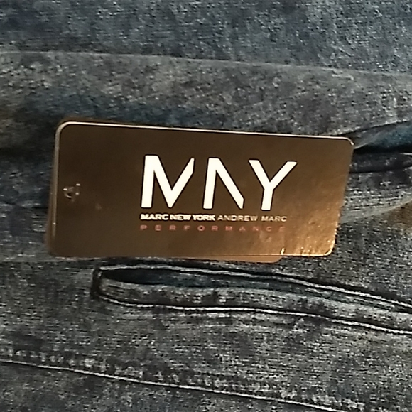 Andrew Marc New York Performance Frayed Knit Jacket  Blue - Picture 5 of 16